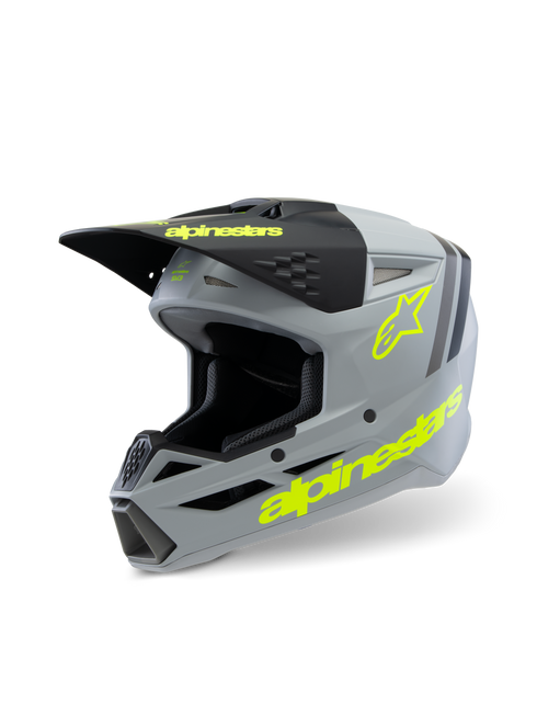 Alpinestars Youth S-M3 Radium ECE22.06 Helmet - Gray/Black/Yellow Fluo Matt