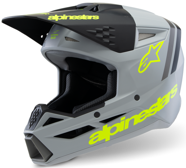 Alpinestars Youth S-M3 Radium ECE22.06 Helmet - Gray/Black/Yellow Fluo Matt