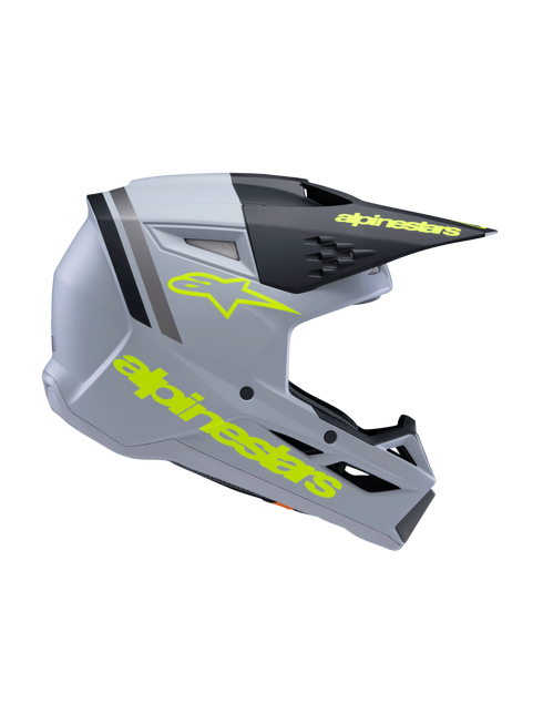 Alpinestars Youth S-M3 Radium ECE22.06 Helmet - Gray/Black/Yellow Fluo Matt