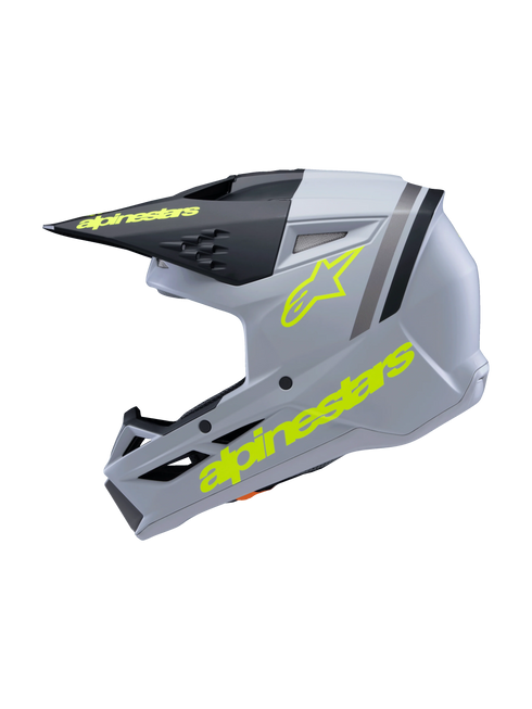 Alpinestars Youth S-M3 Radium ECE22.06 Helmet - Gray/Black/Yellow Fluo Matt