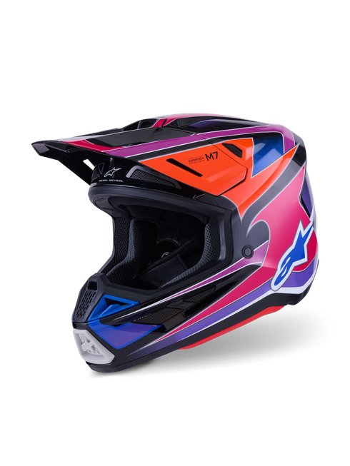 Alpinestars S-M7 Fuse ECE22.06 Helmet - Blue/Purple/Pink Gloss