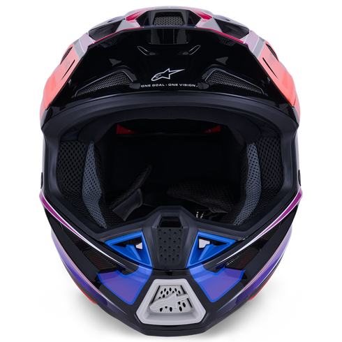 Alpinestars Supertech M7 Fuse Helmet - Blue/Purple/Pink Gloss (ECE22.06)