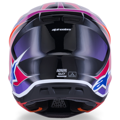 Alpinestars Supertech M7 Fuse Helmet - Blue/Purple/Pink Gloss (ECE22.06)