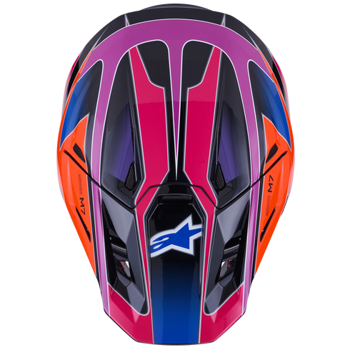 Alpinestars Supertech M7 Fuse Helmet - Blue/Purple/Pink Gloss (ECE22.06)