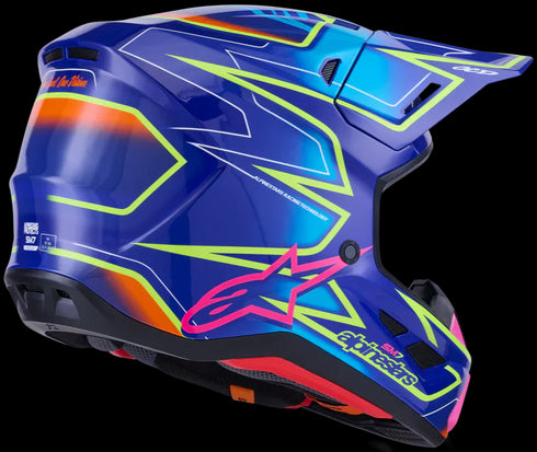 Alpinestars Supertech M7 Cast Helmet - Blue/Pink/Yellow Fluo ECE06