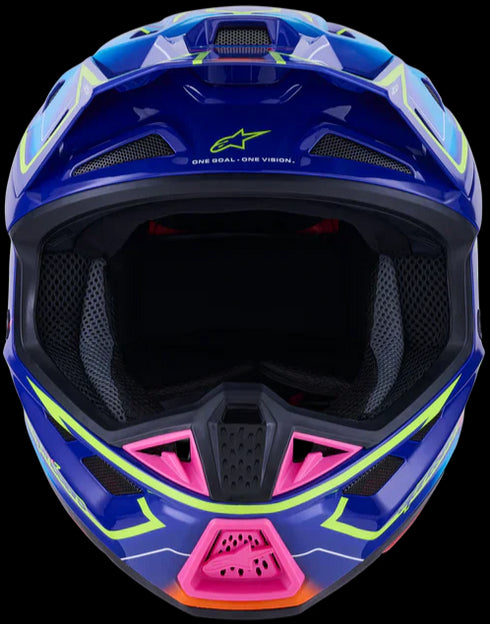 Alpinestars Supertech M7 Cast Helmet - Blue/Pink/Yellow Fluo ECE06
