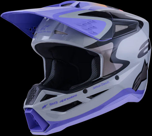 Alpinestars Supertech M3 Jettson Helmet - Grey/Purple/Black ECE06