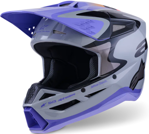 Alpinestars Youth Supertech M3 Jettson Helmet - Grey/Purple/Black ECE06