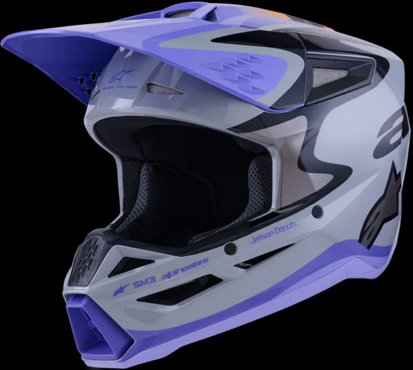 Alpinestars Youth Supertech M3 Jettson Helmet - Grey/Purple/Black ECE06
