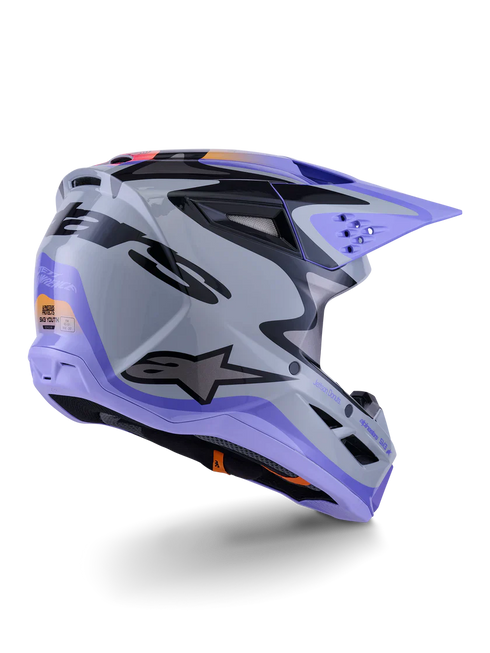 Alpinestars Youth Supertech M3 Jettson Helmet - Grey/Purple/Black ECE06