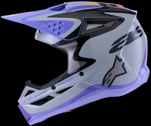 Alpinestars Supertech M3 Jettson Helmet - Grey/Purple/Black ECE06