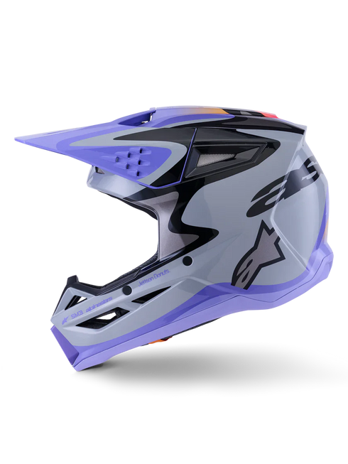 Alpinestars Youth Supertech M3 Jettson Helmet - Grey/Purple/Black ECE06