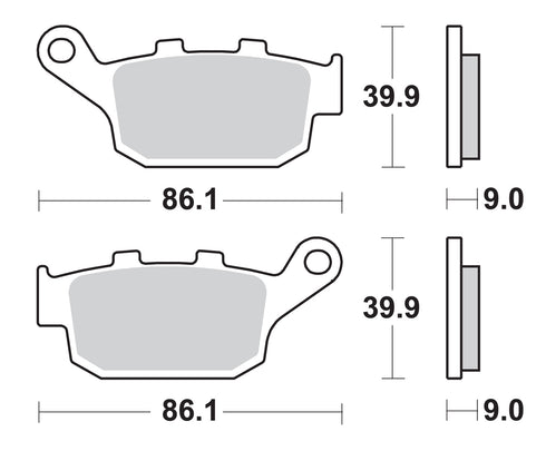 SBS FA496 LS Sinter Brake Pads - Rear (Honda/Kawasaki/Suzuki)