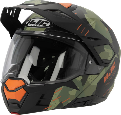 HJC i80 Roki Multi/System Helmet - MC47SF (Black/Green/Orange) — Motorcycle Helmets (image 2 of 9)
