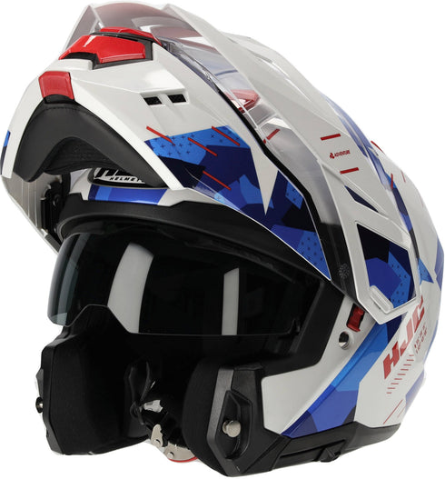 HJC i80 Roki Multi/System Helmet - MC21 (White/Blue/Red) — Motorcycle Helmets (image 3 of 9)