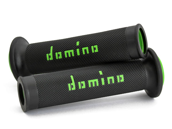 Domino A010 Road Racing Grips - Black/Green — Parts & Accessories (image 1 of 3)