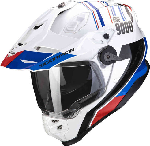 Scorpion ADF-9000 Air Desert Helmet - White/Blue/Red