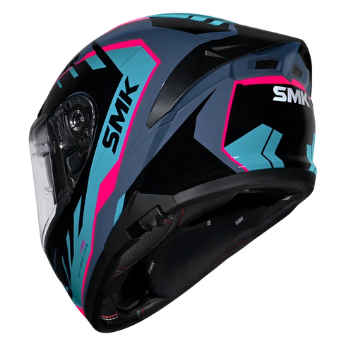 SMK Typhoon Aerot Helmet - GL552 (Sky Blue/Navy/Pink)
