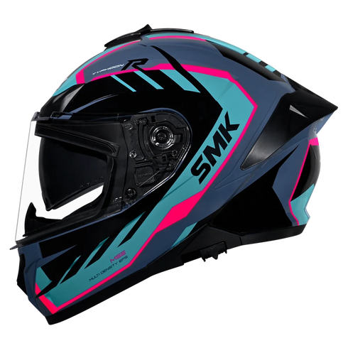 SMK Typhoon Aerot Helmet - GL552 (Sky Blue/Navy/Pink)