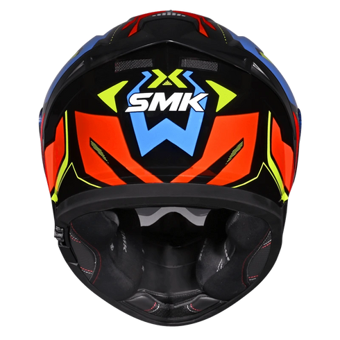 SMK Typhoon Azonix Helmet - GL257 Black/Blue/Yellow/Orange