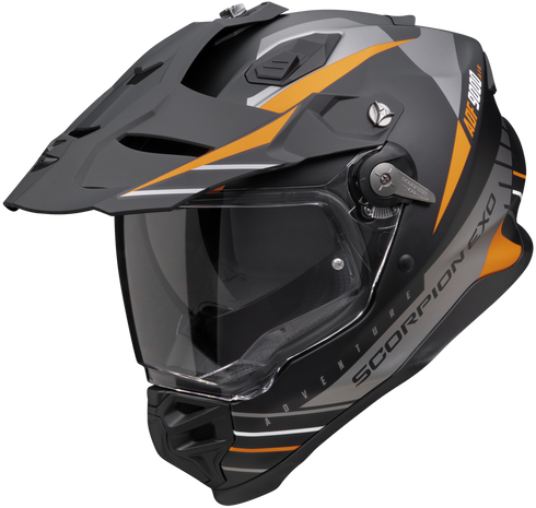 Scorpion ADF-9000 Air Feat Helmet - Black/Silver/Orange Matt
