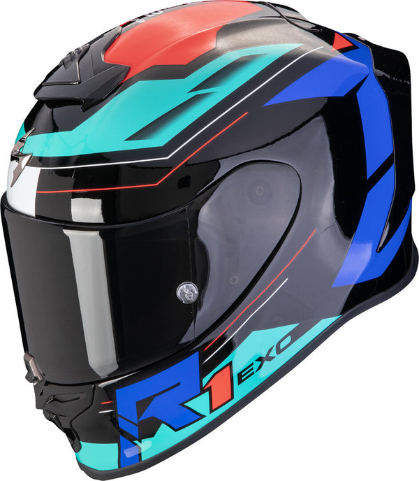 Scorpion EXO-R1 Evo Air Blaze Helmet - Black/Blue/Red
