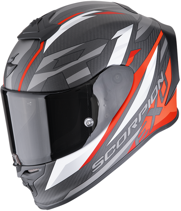 Scorpion EXO-R1 Evo Carbon Air Runner Helmet - Black/Red Matt