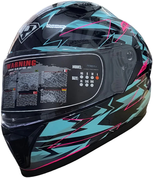 Yohe 985SV Helmet - Aqua/Black/Red