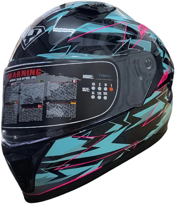 Yohe 985SV Helmet - Aqua/Black/Red