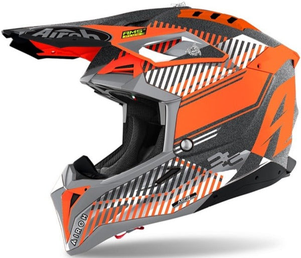 Airoh 2021 Aviator 3 Wave Chrome Helmet - Orange