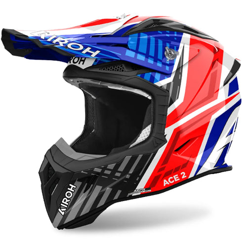 Airoh 2024 Aviator Ace 2 Proud Helmet - Blue/Red Gloss