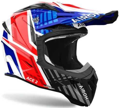 Airoh 2024 Aviator Ace 2 Proud Helmet - Blue/Red Gloss