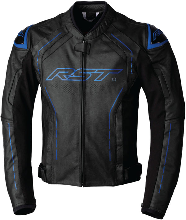 RST S-1 Leather CE Jacket - Black/Blue
