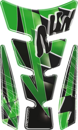 One Design Kawasaki Ninja Spirit Tank Pad - Green/Black/Silver