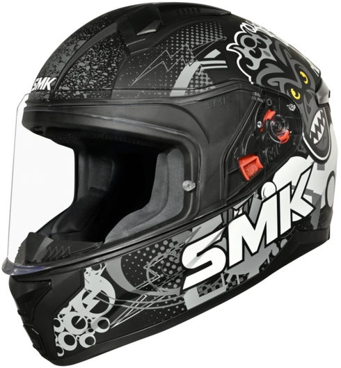 SMK Youth Bionic Chimpz Helmet - MA261 Black/Grey/White Matt