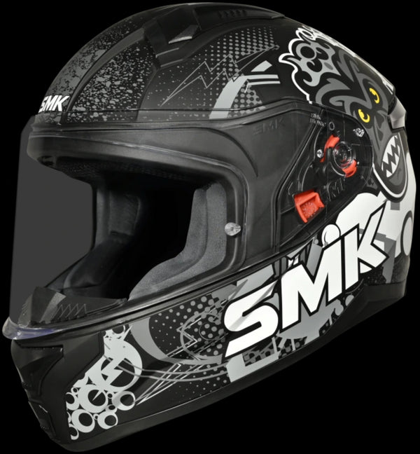 SMK Youth Bionic Chimpz Helmet - MA261 Black/Grey/White Matt