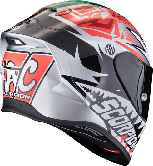 Scorpion EXO-R1 Evo Air Zaccone Replica Helmet - Silver/Black/Red