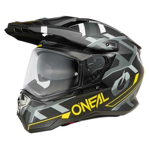 O'Neal 2025 D-SRS SQUARE Helmet - Black/Neon Yellow/Grey