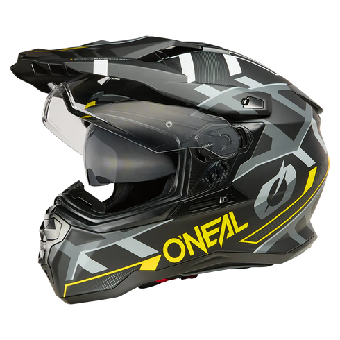 O'Neal 2025 D-SRS SQUARE Helmet - Black/Neon Yellow/Grey