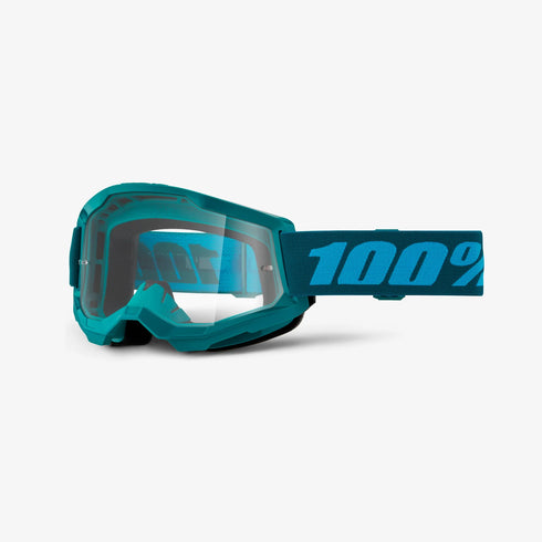100% Strata 2 Moto/MTB Goggles - Stone Strap (Clear Lens)