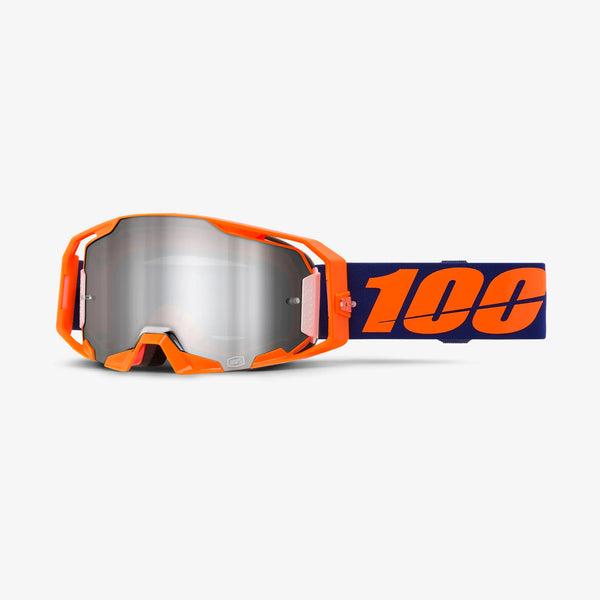 100% ARmatic Goggles - Neon Orange/Mirror Silver Flash Lens
