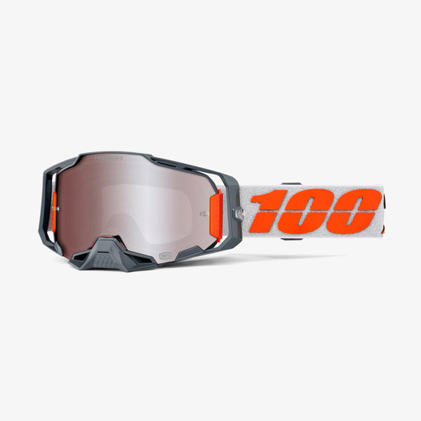 100% Armega Goggles - Silver/HiPER Mirror Silver Lens