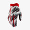100% Ridefit Gloves - White/Red