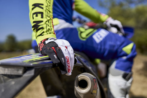 Five Gloves E2 Off-Road Enduro Gloves - White/Black/Red