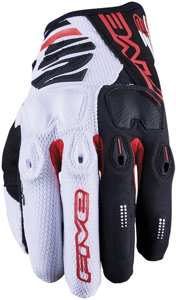 Five Gloves E2 Off-Road Enduro Gloves - White/Black/Red