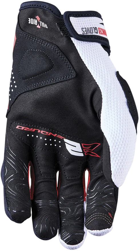 Five Gloves E2 Off-Road Enduro Gloves - White/Black/Red