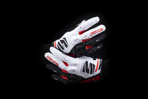 Five Gloves E2 Off-Road Enduro Gloves - White/Black/Red