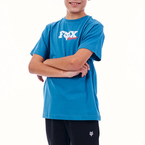 Fox Racing Youth Checkered Short-Sleeve T-Shirt - Banaff Blue