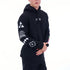 Fox Image Pullover Fleece Hoody - Black