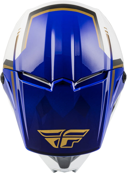 Fly Racing Youth Kinetic Vision Helmet - White/Blue